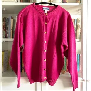 Vtg 90s Pendleton 100% Virgin Wool Pink Cardigan
